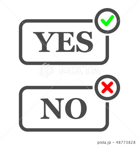 Yes and No check marks green and red. Vector. Pixel perfect vector graphics 48773828