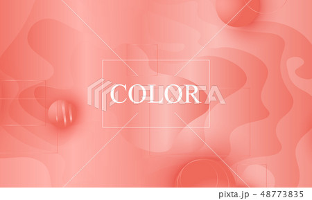 Coral color background. Fluid shapes pattern. 48773835