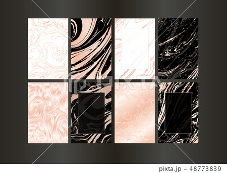 Set of vector elegant black and gold brochure, wedding invitation card, background, cover. Design 48773839