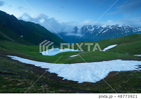 Snowfield in the mountains 48773921