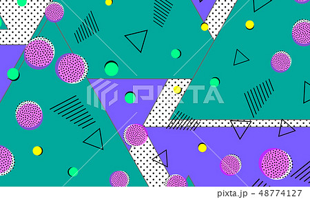 Pop art color background. Memphis pattern Pop art color background. Memphis pattern 48774127