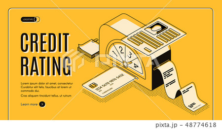 Credit rating scoring isometric vector website 48774618