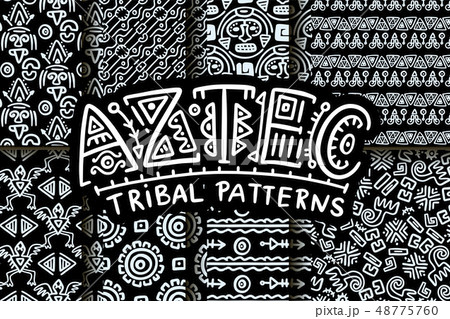 Seamless Aztec Vector Pattern のイラスト素材