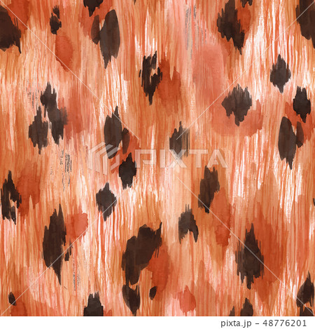 Watercolor leopard jaguar texture vector pattern 48776201