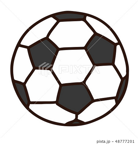 シンプルで可愛いサッカーボールのイラスト 主線ありのイラスト素材