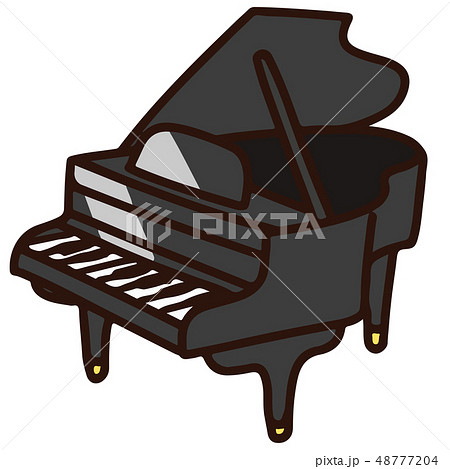シンプルで可愛いグランドピアノのイラスト 主線ありのイラスト素材 48777204 Pixta