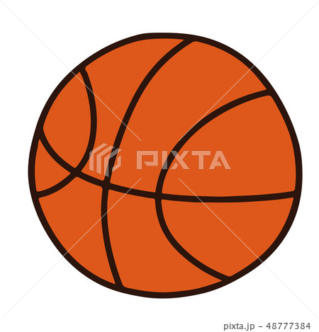 シンプルで可愛いバスケットボールのイラスト 主線ありのイラスト素材 48777384 Pixta