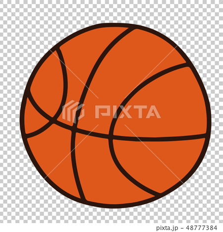 シンプルで可愛いバスケットボールのイラスト 主線ありのイラスト素材