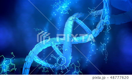 Abstract Helix DNA rotating around its axis 48777620