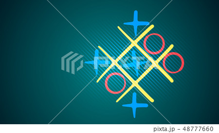 Tic-tac toe game in the turquoise backdrop 48777660
