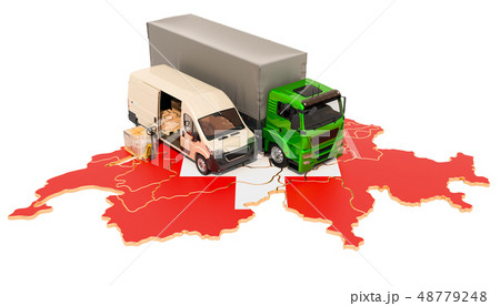Shipping and Delivery in Switzerland concept, 3D 48779248