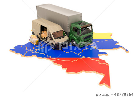 Shipping and Delivery in Columbia concept, 3D Shipping and Delivery in Columbia concept, 3D 48779264