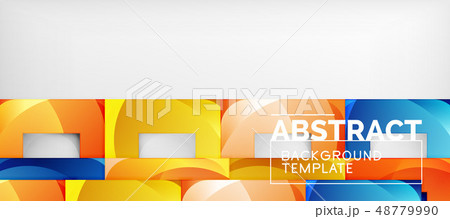 Abstract geometric background. Glossy square shapes composition on grey, minimalistic style template 48779990