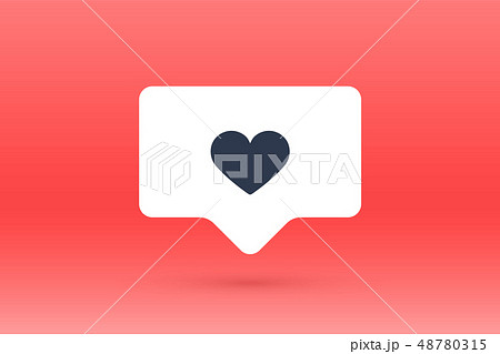 Notifications icon Like, speech bubble. Like icon with heart 48780315