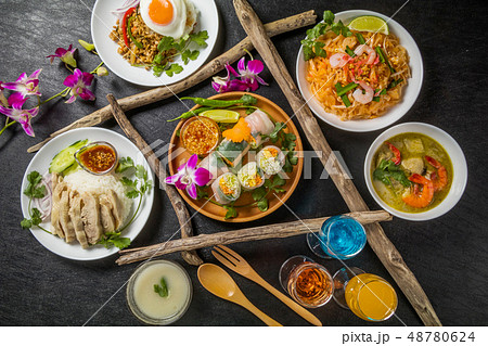 タイ料理　typical Thai cuisine 48780624