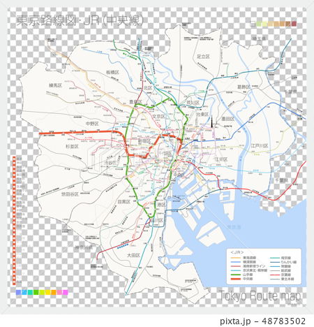 東京の路線図 Jr 中央線 のイラスト素材