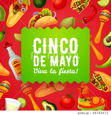 Mexican pinata, maracas and food. Cinco de Mayo Mexican pinata, maracas and food. Cinco de Mayo 48783673