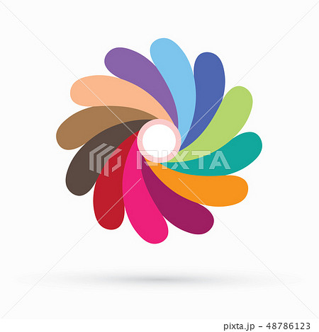 Rainbow Fan spin , colorful sign, abstract circle  48786123