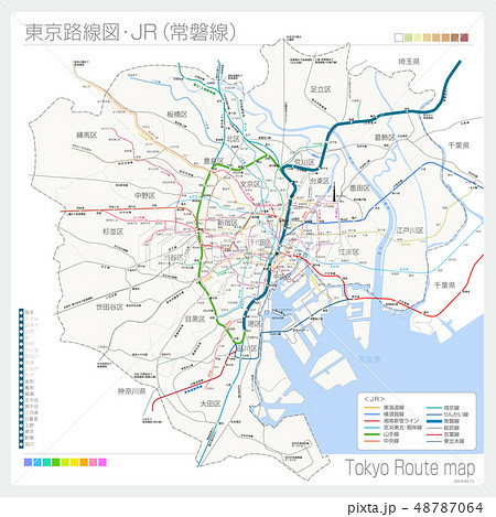 東京の路線図 Jr 常磐線 のイラスト素材