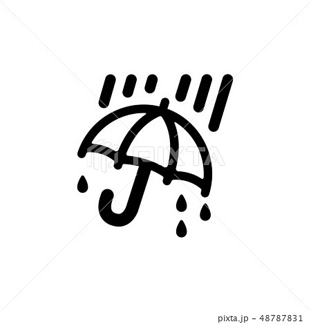 天気アイコン 台風 豪雨 傘 のイラスト素材