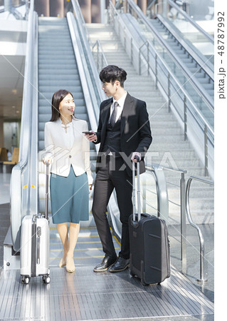 Business trip concept, Business couple at the airport 093 Business trip concept, Business couple at the airport 093 48787992