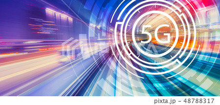 5G network with high speed motion blur 5G network with high speed motion blur 48788317