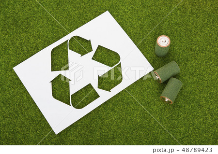 Recycling concept, Garbage for recycling with recycling symbol. Environmental protection concept photo. 081 Recycling concept, Garbage for recycling with recycling symbol. Environmental protection concept photo. 081 48789423