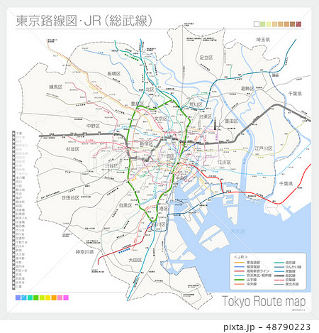 東京の路線図・JR（総武線）のイラスト素材 [48790223] - PIXTA