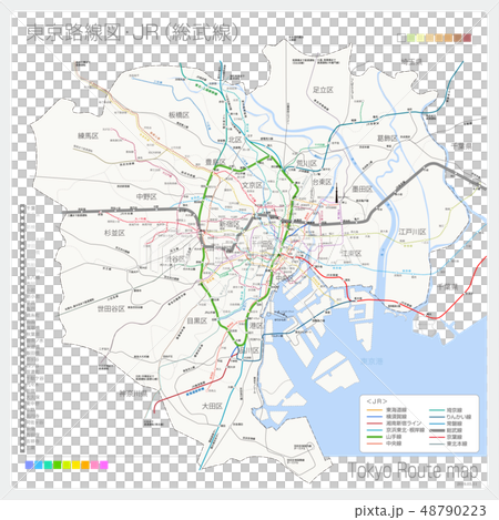 東京の路線図・JR（総武線）のイラスト素材 [48790223] - PIXTA