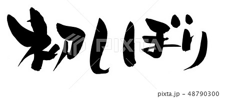 筆文字　初しぼり　搾りたて　イラスト 48790300