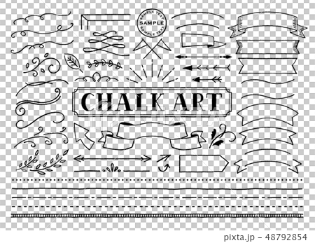 チョークアートフレームやラインのイラスト素材