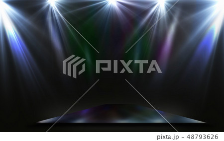 Empty rectangular mirror scene podium spotlights  48793626