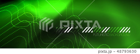 Dark neon light glowing template, abstract vector background lines 48793630