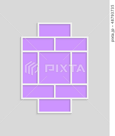 Vector collage nine frames, photos or parts. Vector collage nine frames, photos or parts. 48793735
