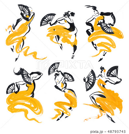 Flamenco. Beautiful Dancing Woman Flamenco. Beautiful Dancing Woman 48793743