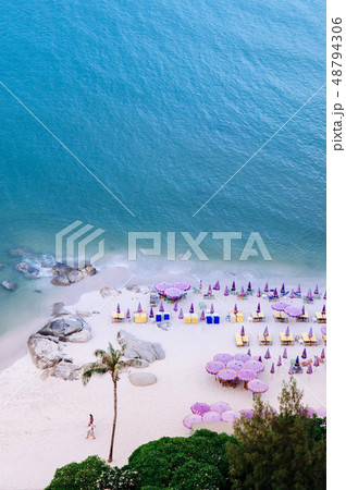 Aerial view Hua Hin beach in summer, Thailand Aerial view Hua Hin beach in summer, Thailand 48794306