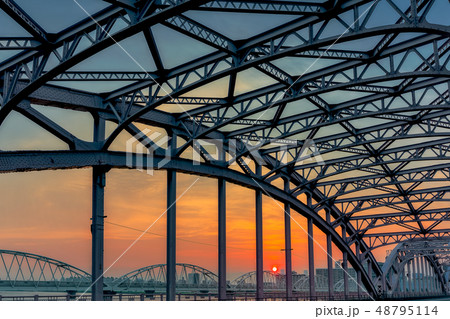 十三大橋・夕景/大阪 十三大橋・夕景/大阪 48795114