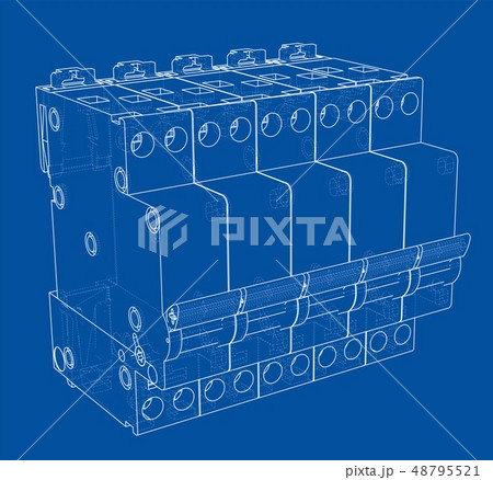 Automatic circuit breaker concept. Vector 48795521