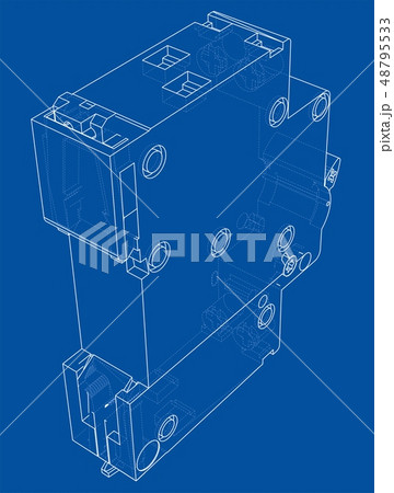 Automatic circuit breaker concept. Vector 48795533