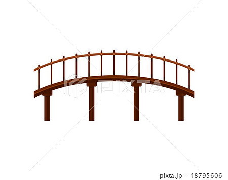 Wooden Bridge On White Background Vector のイラスト素材