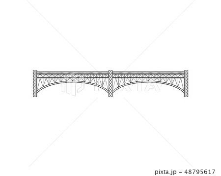 Grey bridge on white background. Vector illustration. Grey bridge on white background. Vector illustration. 48795617