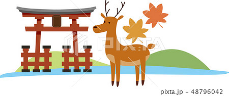 厳島神社 広島のイラスト素材