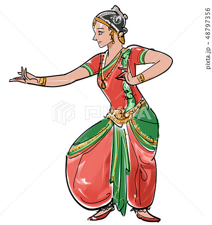 インドの踊りのイラスト素材