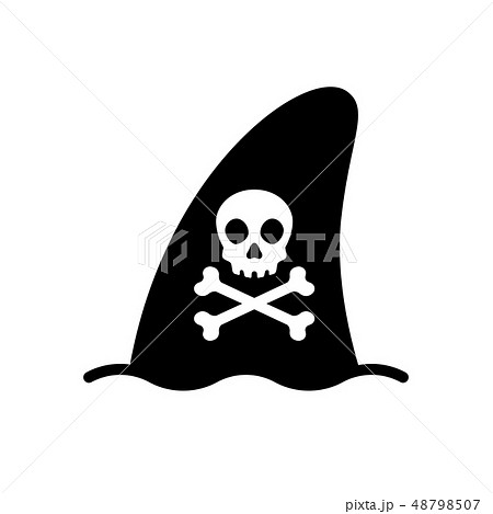 Shark fin vector icon logo pirate skull crossbones Shark fin vector icon logo pirate skull crossbones 48798507