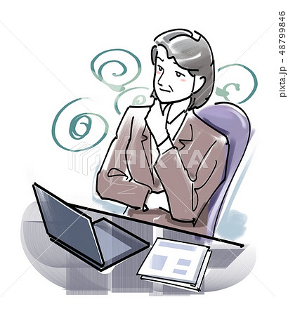 女性管理職の悩みのイラスト素材