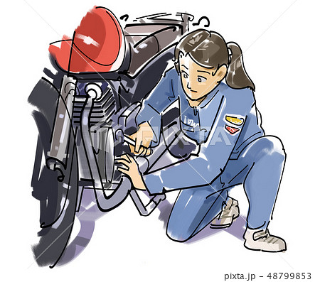 バイクのメンテナンスのイラスト素材 [48799853] - PIXTA