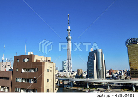 【東京都】浅草から見たスカイツリー 48800481