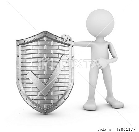 man and shield check mark 48801177