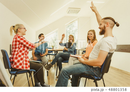 Group of people students working together 48801358
