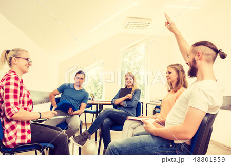 Group of people students working together 48801359